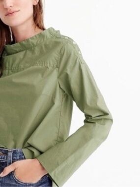 J. Crew Olive Green Minimalist Popover Top